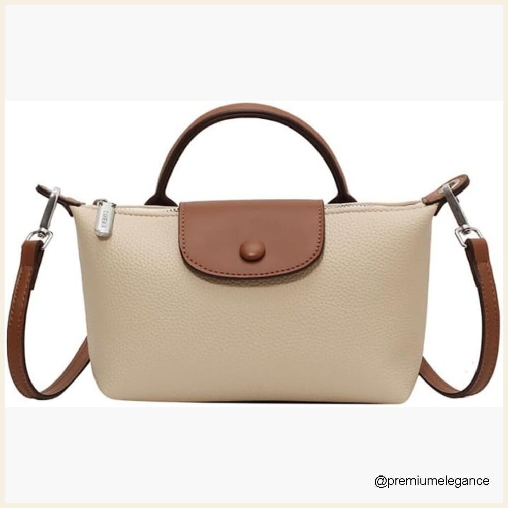 Quilted PU Crossbody Bag with 6 Compartments, 8.6x5.1x3.1 Inches